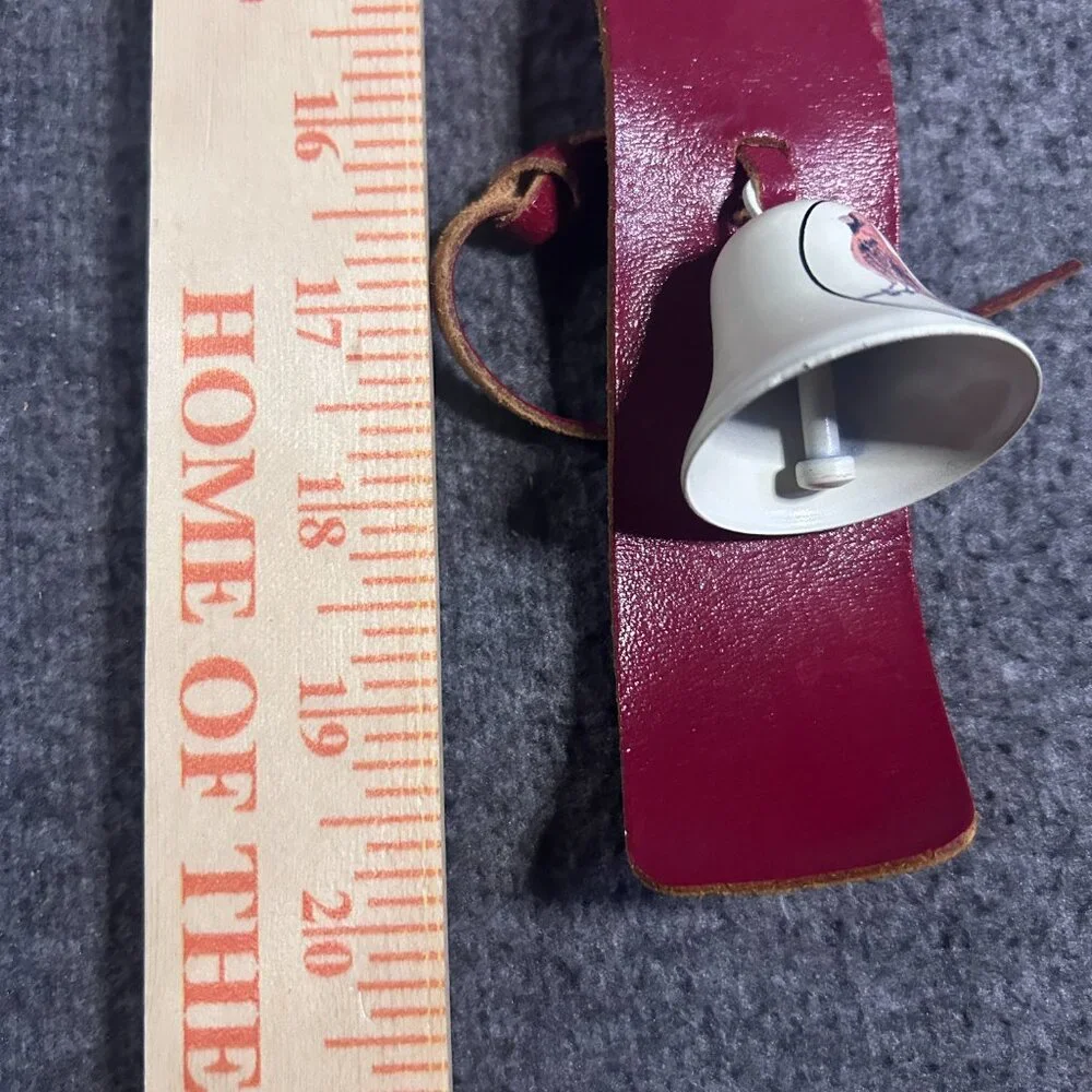 VTG Christmas Holiday‎ Bell Leather Strap Door Hanger Cardinals Belvin Bros USA